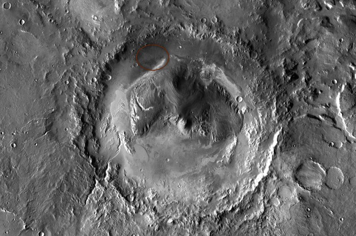 Bề mặt núi lửa Gale sẽ là nới Robot Curiosity đáp xuống trên Hoả tinh